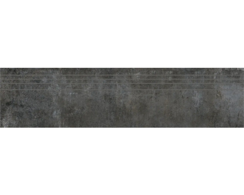 Trappsteg Industrial antracit sidenmatt 29,5x120x0,93 cm Mörkgrå trappklinker av keramik med trappnos