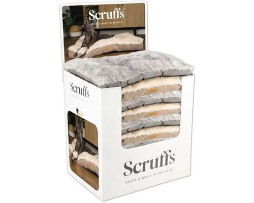 Försäljningsställ med Scruffs hundbäddar