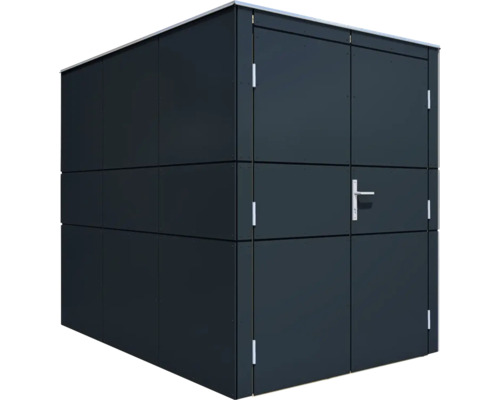 Metall trädgårdsbox med dörr