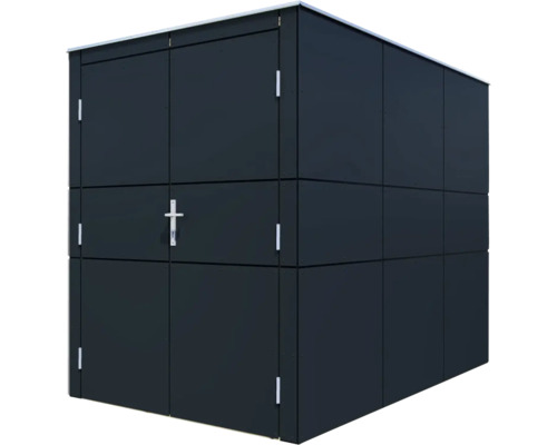 Redskapsbod med dörrar för förvaring av trädgårdsredskap