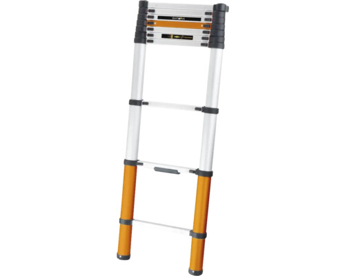 Utdragen teleskopisk stege av aluminium