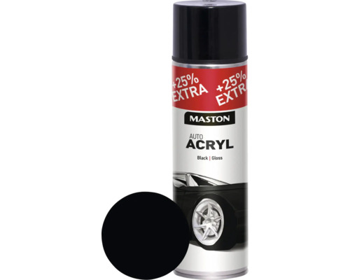 Sprayfärg MASTON bil acryl glans svart 500ml