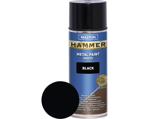 Sprayfärg MASTON metall hammer glatt svart 400ml Sprayfärg MASTON metall hammer glatt svart 400ml