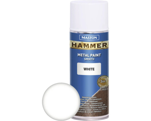 Sprayfärg MASTON metall hammer glatt vit 400ml