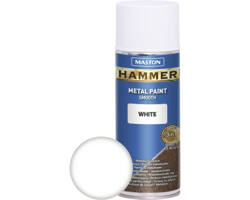 Sprayfärg MASTON metall hammer glatt vit 400ml Sprayfärg MASTON metall hammer glatt vit 400ml