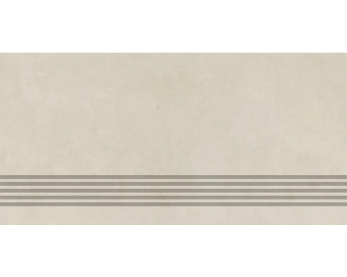 Trappsteg MIRAVA manhattan creme ivory matt 30x60 cm Keramisk platta med randigt mönster