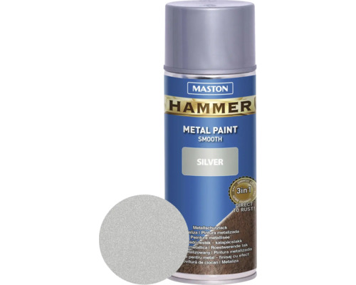 Sprayfärg MASTON metall hammer glatt silver 400ml