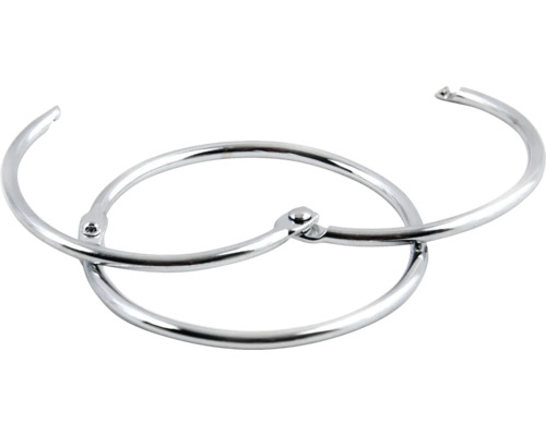 Tre metallringar för att binda dokument