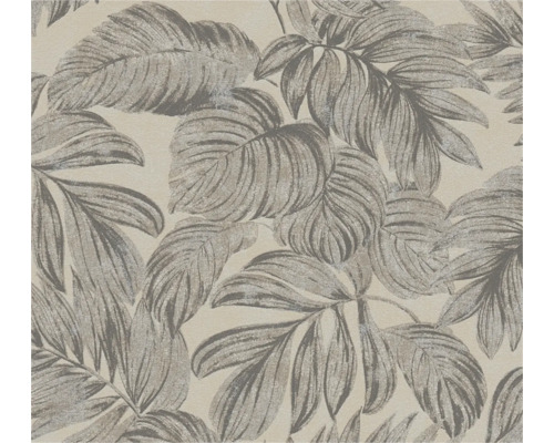 Tapet A.S. CRÉATION Blad brunbeige 10,05x0,53m Närbild av en tapet med bladmönster