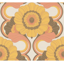 Tapet med stort blommönster i retrostil