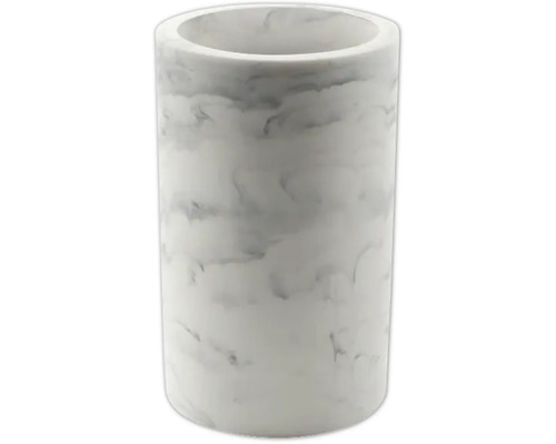 Tandborstmugg DUSCHY Marble vit marmor matt 6,8x15 cm