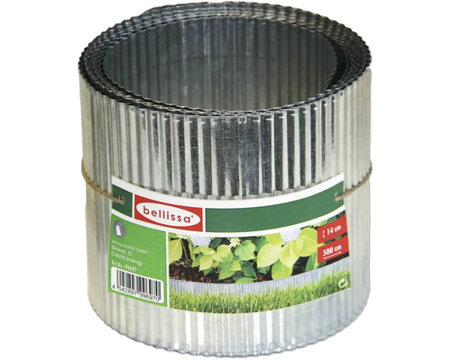 Bellissa gräskant av metall, 14 cm hög, 500 cm lång, rullad