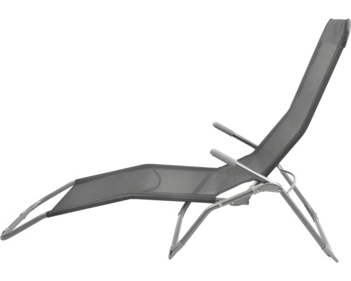 Grå trädgårdsliggstol med justerbart ryggstöd