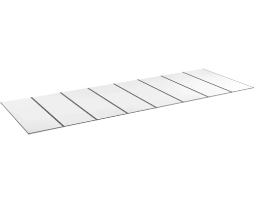 Kanalplasttak komplett HALLE Isolux bärande profiler opal 16x1050x4500 mm 8st skivor