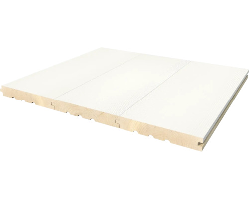 Not- och spontbrädor med vit yta