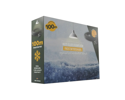 Förpackning med 100 meter lång frostskyddskabel för rör