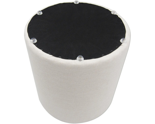 Stoppad pall med tygklädsel och golvskydd