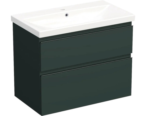 Badmöbelset Jungborn TRENTA Grön salvia matt 80 x 65 cm TRE 80 2Z B A9146 Tvättställsskåp med två lådor