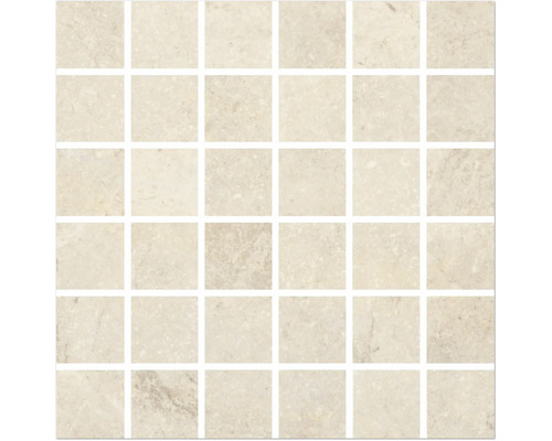 Mosaik keramik Wells cream creme polerad 30x30x1cm Fyrkantig mosaikplatta av stengods