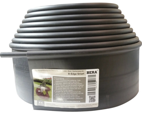 Bera B-Edge Smart gräskant, 6 meters rulle för att separera gräsmatta, rabatt och trädgårdsgångar