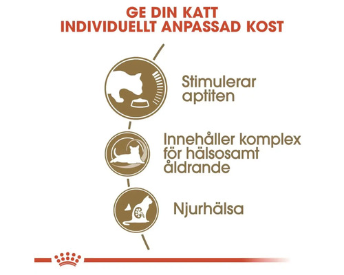 Fördelar med kattmat: Stimulerar aptiten, innehåller komplex för hälsosamt åldrande, njurhälsa