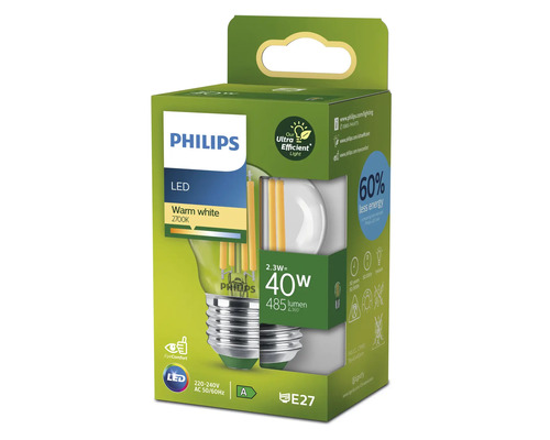 Philips LED-lampa, varmvit, 2700K, E27
