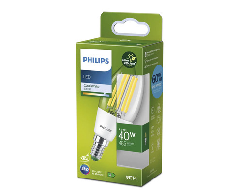 Philips LED-lampa, kallvitt, 4000 Kelvin, E14 sockel