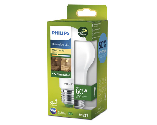 Philips dimbara LED-lampa, varmvit, 2700K, E27