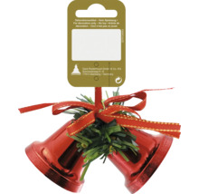 Dekorativa klockor med rosett som julgransdekoration