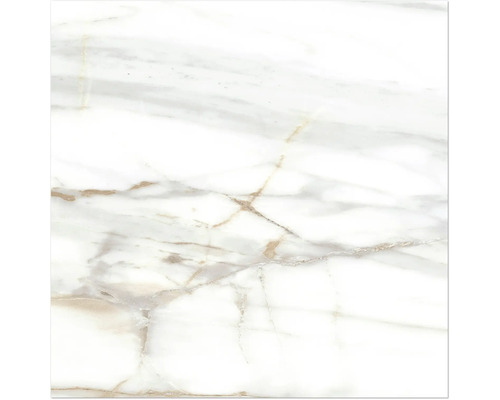 Klinker MIRAVA Lucca bianco grå/ vit guld polerad marmoroptik 60x60x0,9 cm