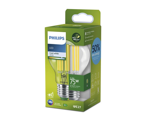 Philips LED-lampa i förpackning, kallvitt ljus, 4000K, E27 sockel