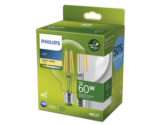 Philips LED-lampa, varmvit, 2700 kelvin, E27 sockel