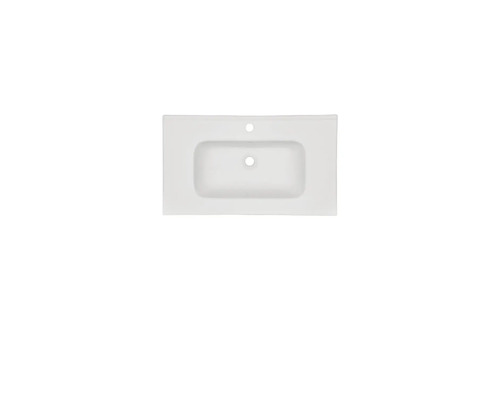 Tvättställ för bänkskiva av sanitetskeramik med kranhål och överfyllnadsskydd