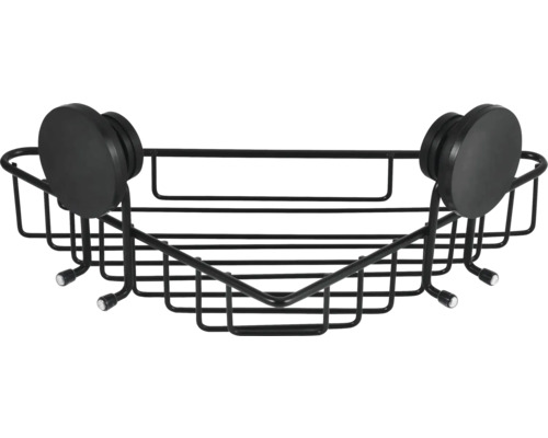 Hörnhylla av metall med sugproppar