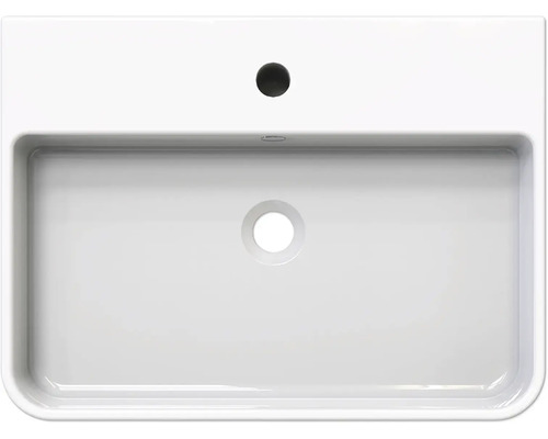 Tvättställ i keramik med blandarhål och överfyllnadsskydd