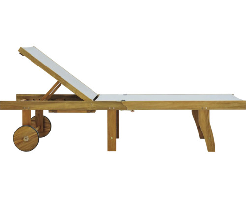 Träsolstol med hjul och justerbart ryggstöd