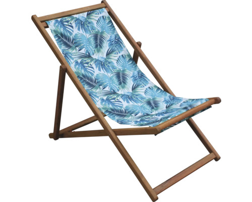 Träsolstol med tropiskt bladmotiv