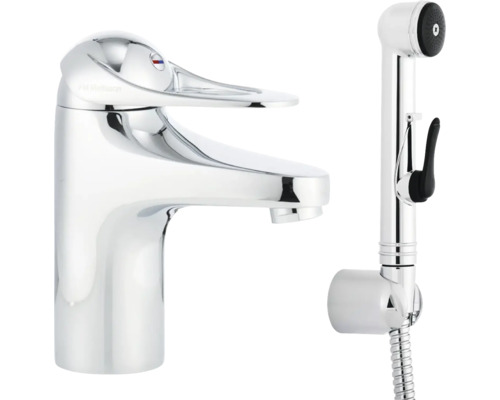 Tvättställsblandare FM MATTSSON 9000E II med handdusch krom blank G10 8235448 Tvättställsblandare och bidédusch av metall