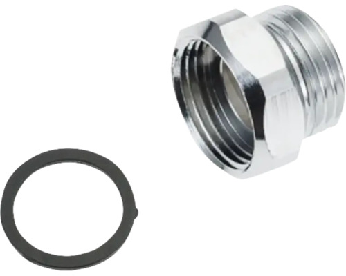 Övergångsnippel FM MATTSSON med packning krom utvändig M22x1 invändig G1/2 8912131 Adapter med tätning