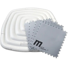 Uppblåsbar bubbelpool med underlagsmattor