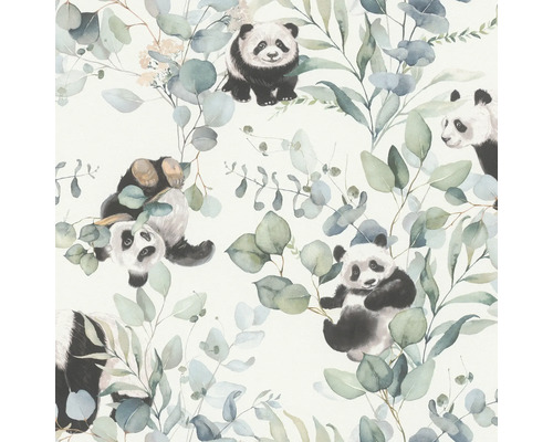 Tapet med panda- och eukalyptusmotiv