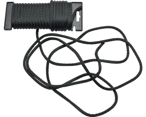 Svart flätad lina på rulle