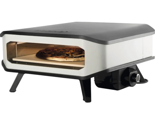 Gas pizzaugn med pizza i ugnen