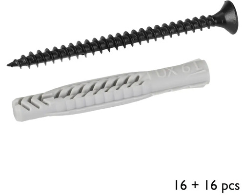 Skruv med plugg, 16 stycken