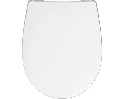 Toalettsits med mjukstängning REIKA Mino vit mässing blank quick & clean universell Toalettsits av plast