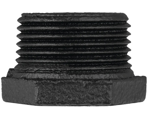 Svart nippel med gänga av metall