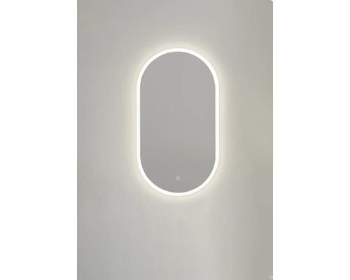 Oval badrumsspegel med led-belysning