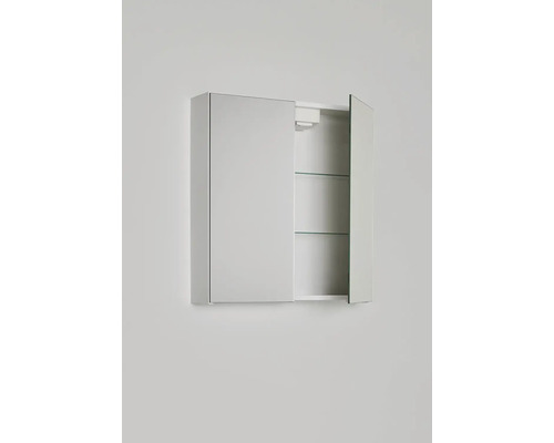 Spegelskåp med glashyllor för badrummet