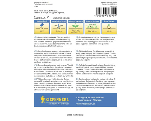 Fröförpackning Corinto F1 Gurka