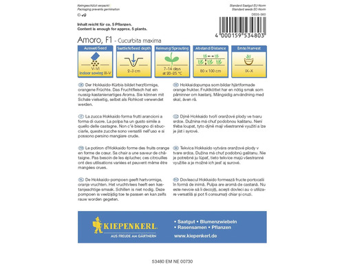 Fröförpackning Amoro F1 Hokkaido pumpa